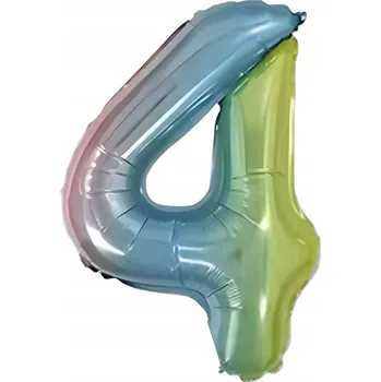 Balónek Fóliový balónek ČÍSLICE 4 Duhový 32 palců 80 cm