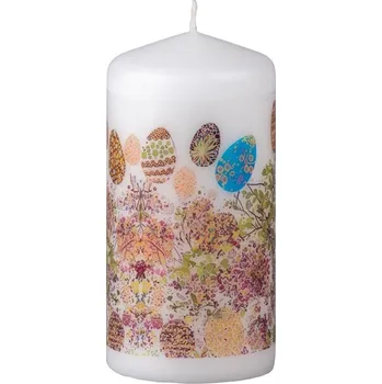 Svíčka Válec 60x120mm Vajíčka a větvičky akvarel, svíčka 234 gram