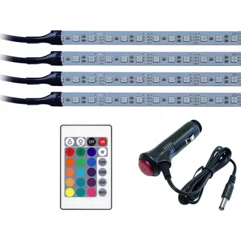 Osvětlení interiéru vozidel RGB LED osvětlení interiéru auta 4x12 LED
