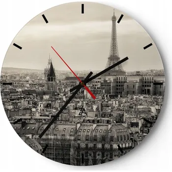 Hodiny Nástěnné hodiny do kuchyně 30x30 Město Skleněné hodiny do obýváku Loft Tiché