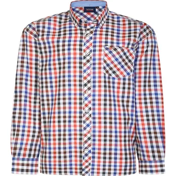 Pánská košile Pánská košile s dlouhým rukávem - v nadměrné velikosti 3676 SH377 brown orange