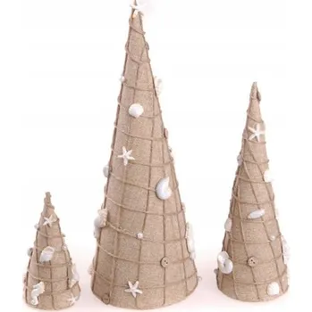 Obraz VÁNOČNÍ STROMEČKY jutové stromky sada 3 ks