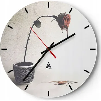 Hodiny Nástěnné hodiny do kuchyně 30x30 Abstrakce Skleněné hodiny do obýváku Tiché