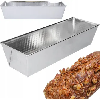 Plech na pečení FORMA NA PEČENÍ BÁBOVKY, CHLEBA, DORTU obdélníková univerzální 35x12x8cm