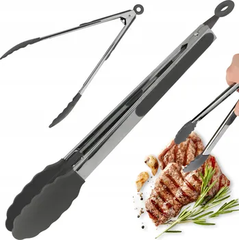 Příslušenství pro gril Szczypce do grilla do mięsa kuchenne ocelové univerzální na saláty ryby XXL