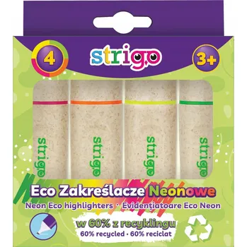 Zvýrazňovač Ekologický neonový Zvýrazňovač Hi-text, mix 4 ks STRIGO