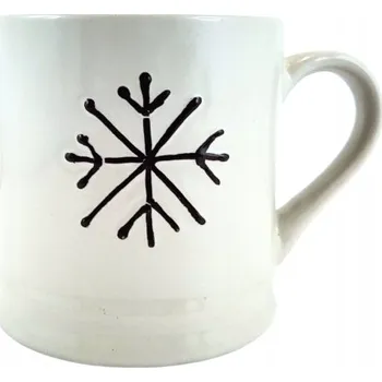 KERAMICKÝ BÍLÝ HRNEK SE VLOČKOU 420ML