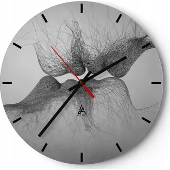 Hodiny Velké nástěnné hodiny 40x40 Abstrakce Skleněné hodiny Kulatý Tiché