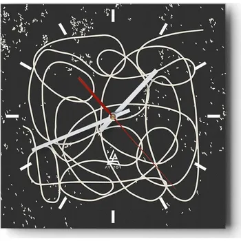 Hodiny Velké nástěnné hodiny 40x40 Abstrakce Skleněné tiché hodiny