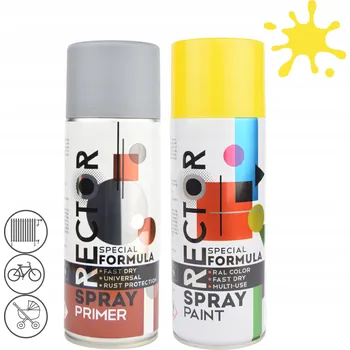 Barva ve spreji Sada žlutý lak barva + základní nátěr ve spreji