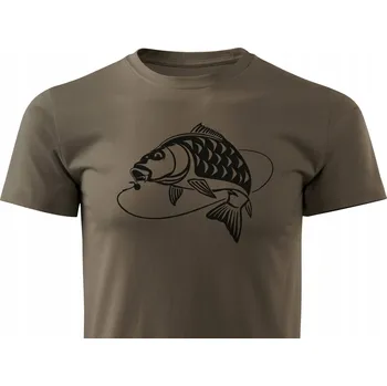 Pánské tričko Tričko ForestMax Tričko FORESTMAX pro rybáře s potiskem krátký rukáv vel. M