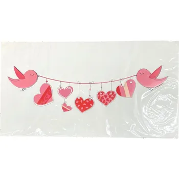 Samolepící dekorace 3D NÁLEPKA NA ZEĎ SMUKEE PTÁČCI A SRDÍČKA 1