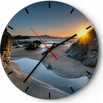 Hodiny Velké nástěnné hodiny 40x40 Krajina Skleněné hodiny Kulatý Tiché