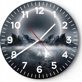 Hodiny Nástěnné hodiny do obýváku 40x40 Futuryzm Kulatý Hodiny na skle Loft Tiché