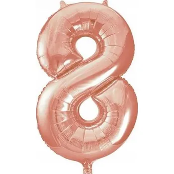 Balónek Fóliový balónek Růžově zlatý 100 cm číslice 8