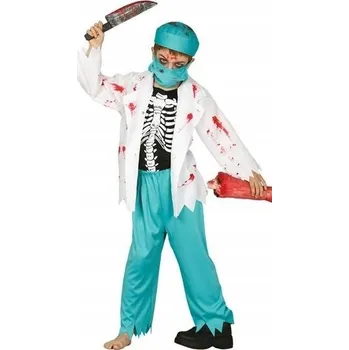 Karnevalový kostým KOSTÝM ZOMBIE DOKTOR LÉKAŘ HALLOWEEN 116 bílá halloween