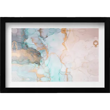 Obraz Ozdobný nástěnný obraz v černém rámu s grafikou Abstrakce mramor 30x20 cm