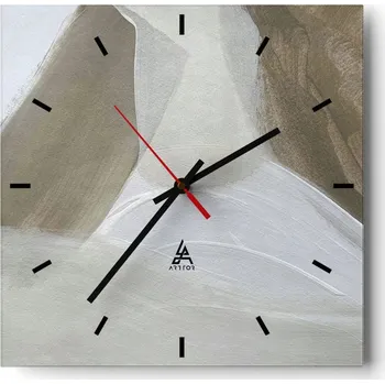 Hodiny Nástěnné hodiny do kuchyně 30x30 Světlé Stylové Hodiny na skle Loft Tiché