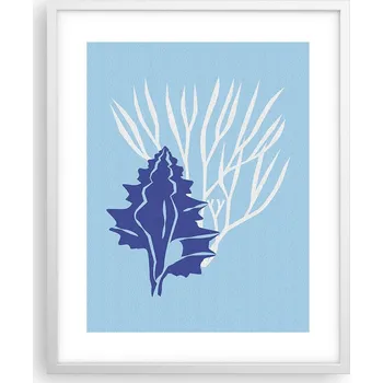 Obraz Obraz plakát na zeď v bílém rámu 40x50 mušle foto plakáty do obýváku