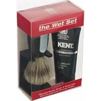 Sada na holení Kent WET SET štětka, stojan a krém na holení