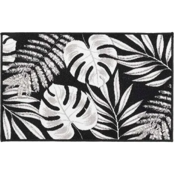 Koupelnová předložka PROTISKLUZOVÝ KOUPELNOVÝ PŘEDLOŽKA 50x80 obdélníková ČERNÁ MONSTERA