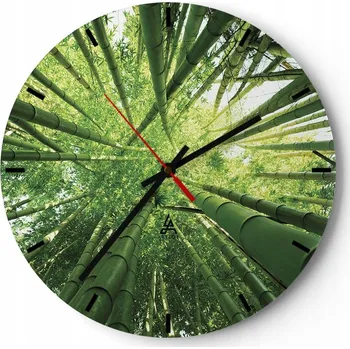 Hodiny Velké nástěnné hodiny 40x40 Bambusové hodiny Skleněné hodiny Kulatý Tiché