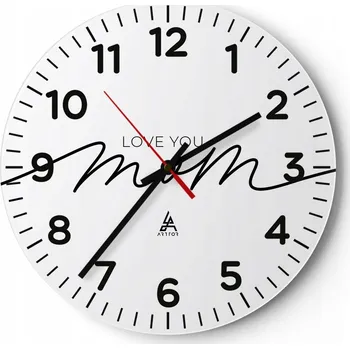 Hodiny Kuchyňské nástěnné hodiny 30x30 Typografie Moderní skleněné hodiny Tiché