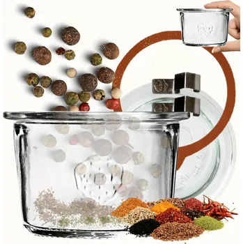 Sklenice Zavařovací Sklenice Weck 80 ml na zavařeniny MOLD, žáruvzdorná, na džem, se sponkami, víkem a gumičkou 1 Ks