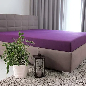 Prostěradlo Tibex Prostěradlo DE LUXE - fialové fialová 180-200 x 200-220 cm