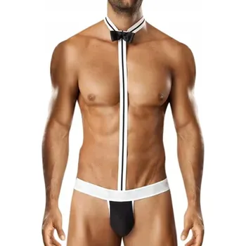 Karnevalový kostým Pánské spodní prádlo Kostým Tanga s Motýlkem Body Kostým Maškarní Kelner