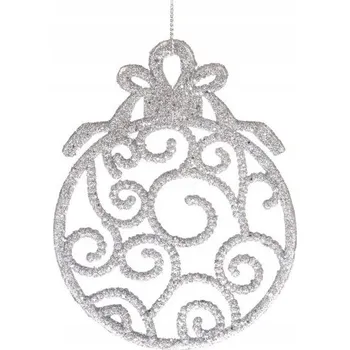 Vánoční dekorace Závěsná ozdoba na stromeček vánoční koule vánoční třpytky stříbro