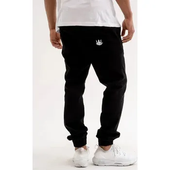 Pánské kalhoty PÁNSKÉ JOGGER JEANSY Jigga Wear SE STAHOVACÍ GUMOU Koruna ČERNÉ XL