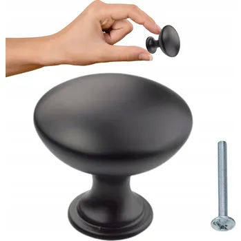 Nábytkové kování NÁBYTKOVÁ KNOFLÍKOVÁ ÚCHYTKA KULATÁ ČERNÁ NÁBYTKOVÁ ÚCHYTKA ČERNÁ MATNÁ LOFT + ŠROUBEK SADA
