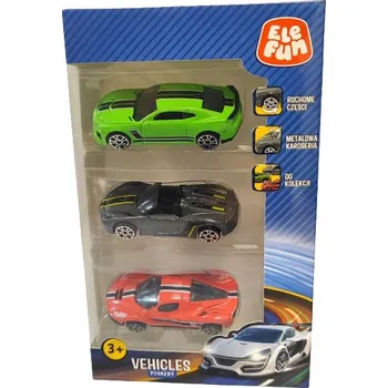 autíčko Elefun Auta Autíčka Vozidla ZÁVODNÍ AUTA 3 ks
