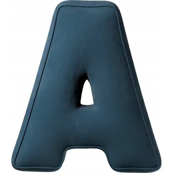 Polštář Polštář velurový písmeno A, 40 cm VELKÝ - modrá