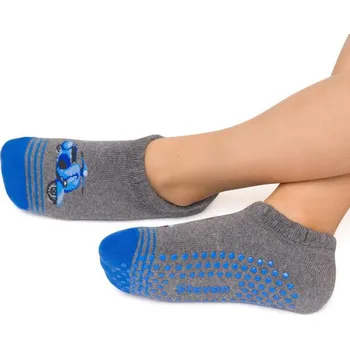 Modro-šedé chlapecké protiskluzové froté ponožky Art.134 XE060, GRAY MELANGE - ABS Velikost: 26/28