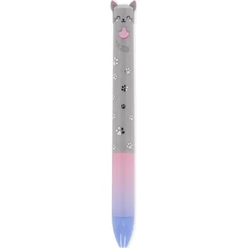 Dvoubarevná propiska Legami Click&Clack Two Color Pen - blue/pink, Kočka