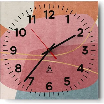 Hodiny Nástěnné hodiny do obýváku 40x40 Abstrakce Tiché hodiny Skleněné hodiny Bez hlučnosti