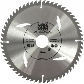 Pilový kotouč PILOVÝ KOTOUČ NA DŘEVO S WIDIOVÝMI ZUBY 210 / 32 T60 INTER