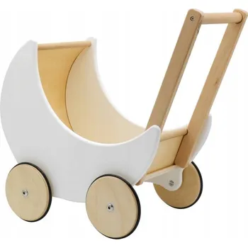 Kočárek pro panenku Hluboký kočárek pro panenky Jokomisiada, dřevěný kočárek