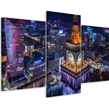 Obraz Třídílný obraz Varšava Město 3D efekt 120x80