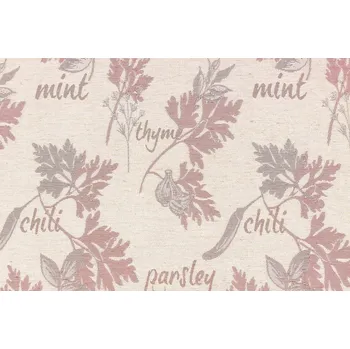 Látka na závěsy, rolety, ubrusy – hnědo-červená