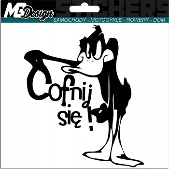 Samolepicí dekorace na vozidlo NÁLEPKA na auto KACHNA KAČER Nápis: COUVNI SI 15x12,5