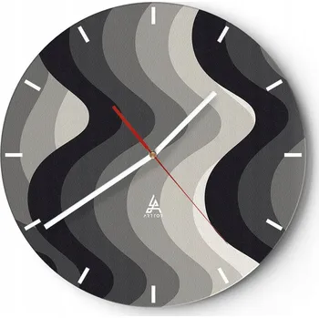 Hodiny Nástěnné hodiny do kuchyně 30x30 Linie Skleněné hodiny do obýváku Loft Tiché