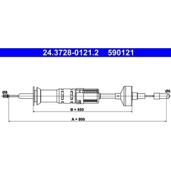 Spojka Tažné lanko, ovládání spojky ATE 24.3728-0121.2