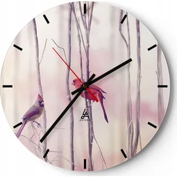 Hodiny Nástěnné hodiny do kuchyně 30x30 Pták Skleněné hodiny do obýváku Loft Tiché