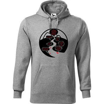 Pánská mikina DOBRÝ TRIKO Pánská mikina s potiskem Na řece Velikost pánské mikiny: 4XL, Barva: Tmavě šedý melír