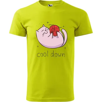 Pánská móda DOBRÝ TRIKO Pánské tričko s potiskem Cool down Velikost: XL, Barva: Limetková