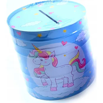 Pokladnička JEDNOROŽEC KOVOVÁ POKLADNIČKA PLECHOVKA RŮZNÉ BARVY