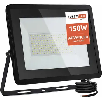 LED reflektor 150 W SuperLED černý IP65 12000 lm studená bílá